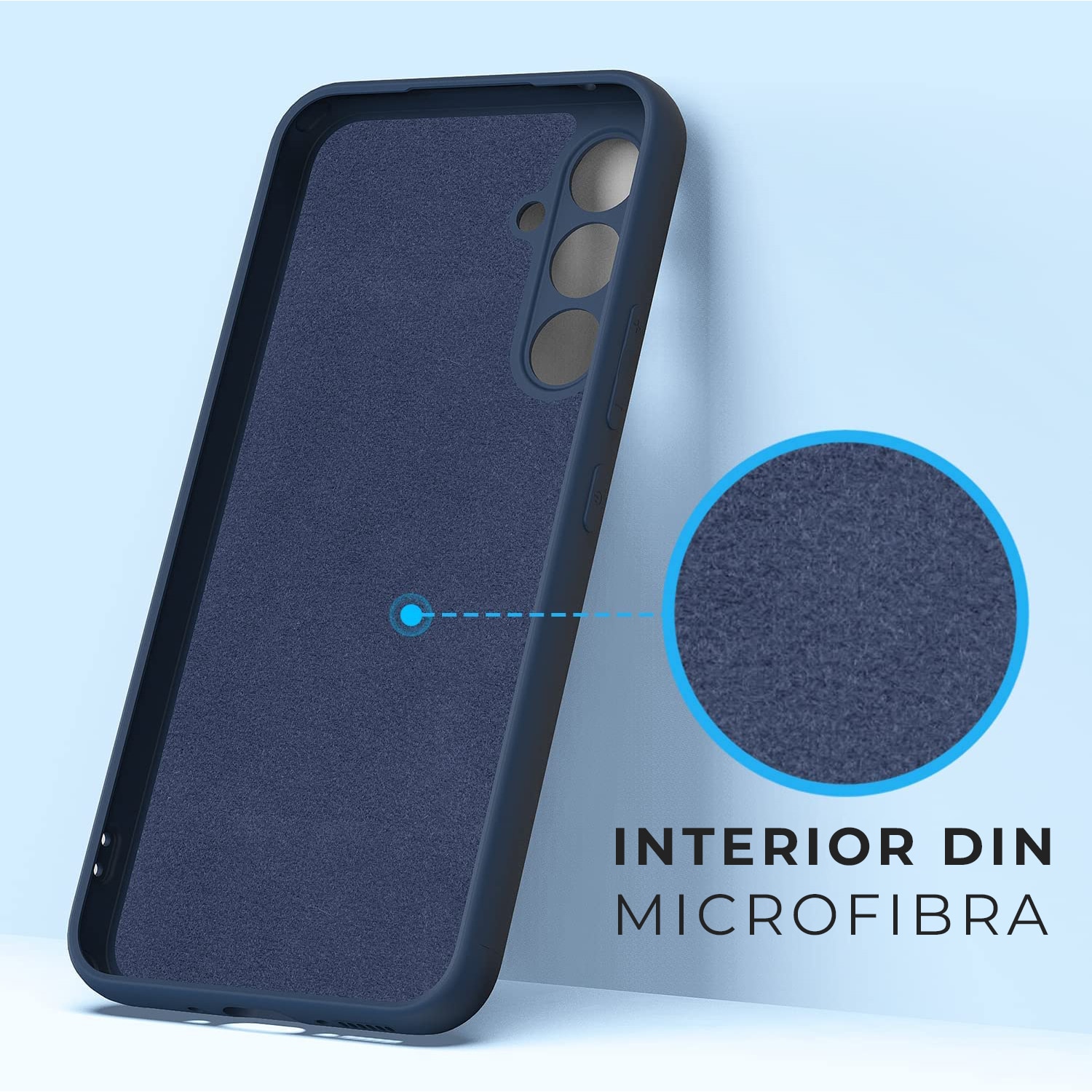 Husa Daden® Soft Silicone pentru Samsung A34 5G, Albastru, Ultra Slim, Interior din microfibra