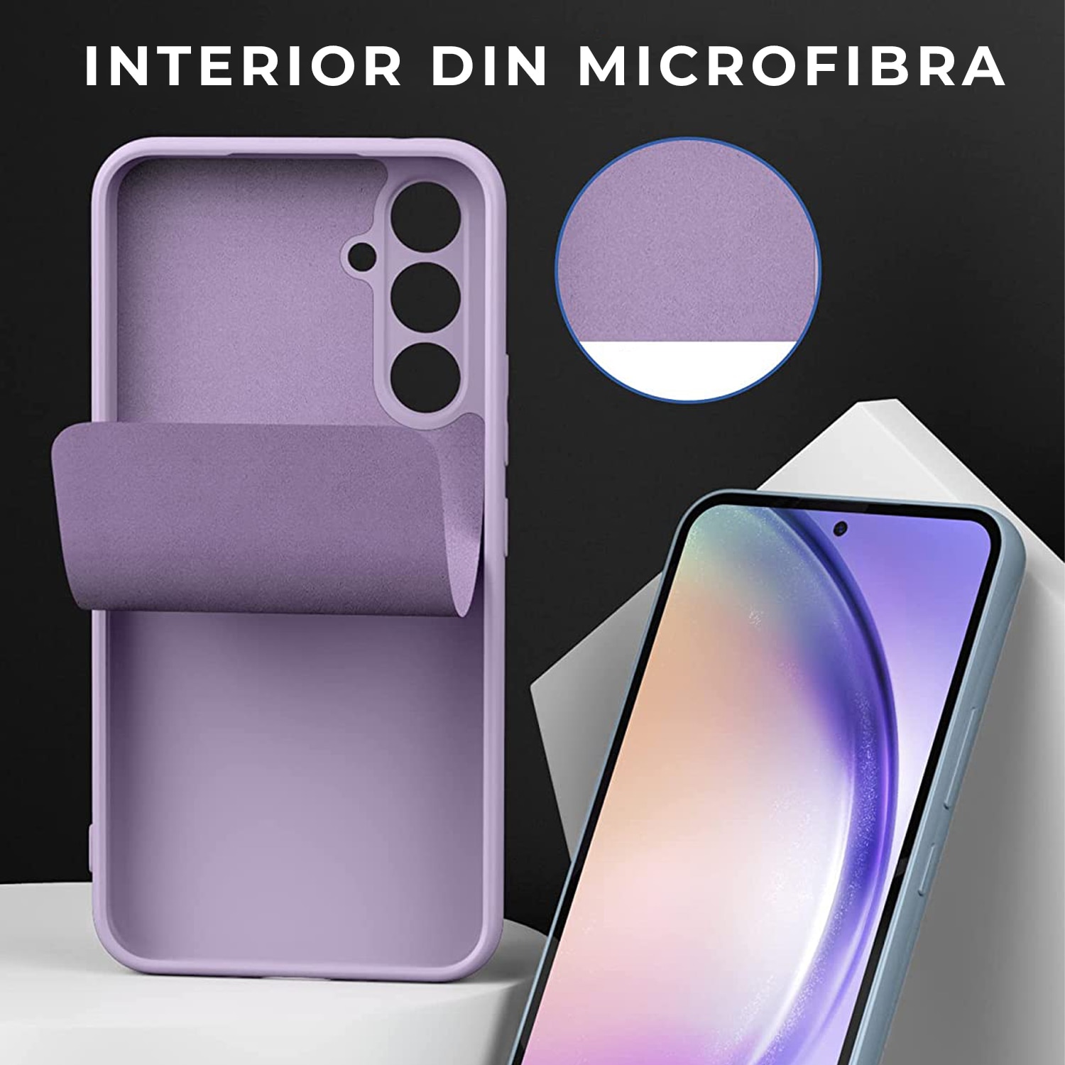 Husa Daden® Soft Silicone pentru Samsung A34 5G, Mov, Ultra Slim, Interior din microfibra