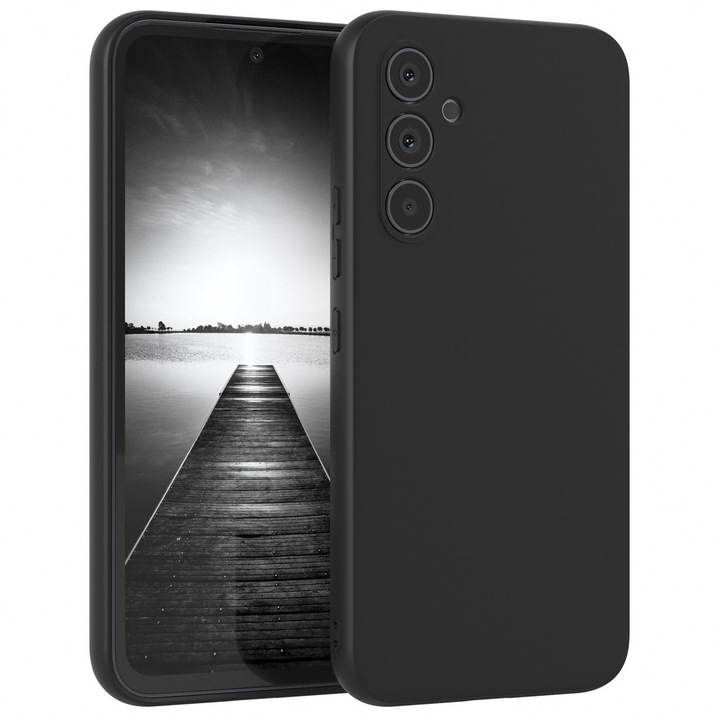 Husa pentru Samsung Galaxy A54, UltraSlim, din silicon gel, cu decupaje la camere, 0.3mm, suprafata mata, Neagra