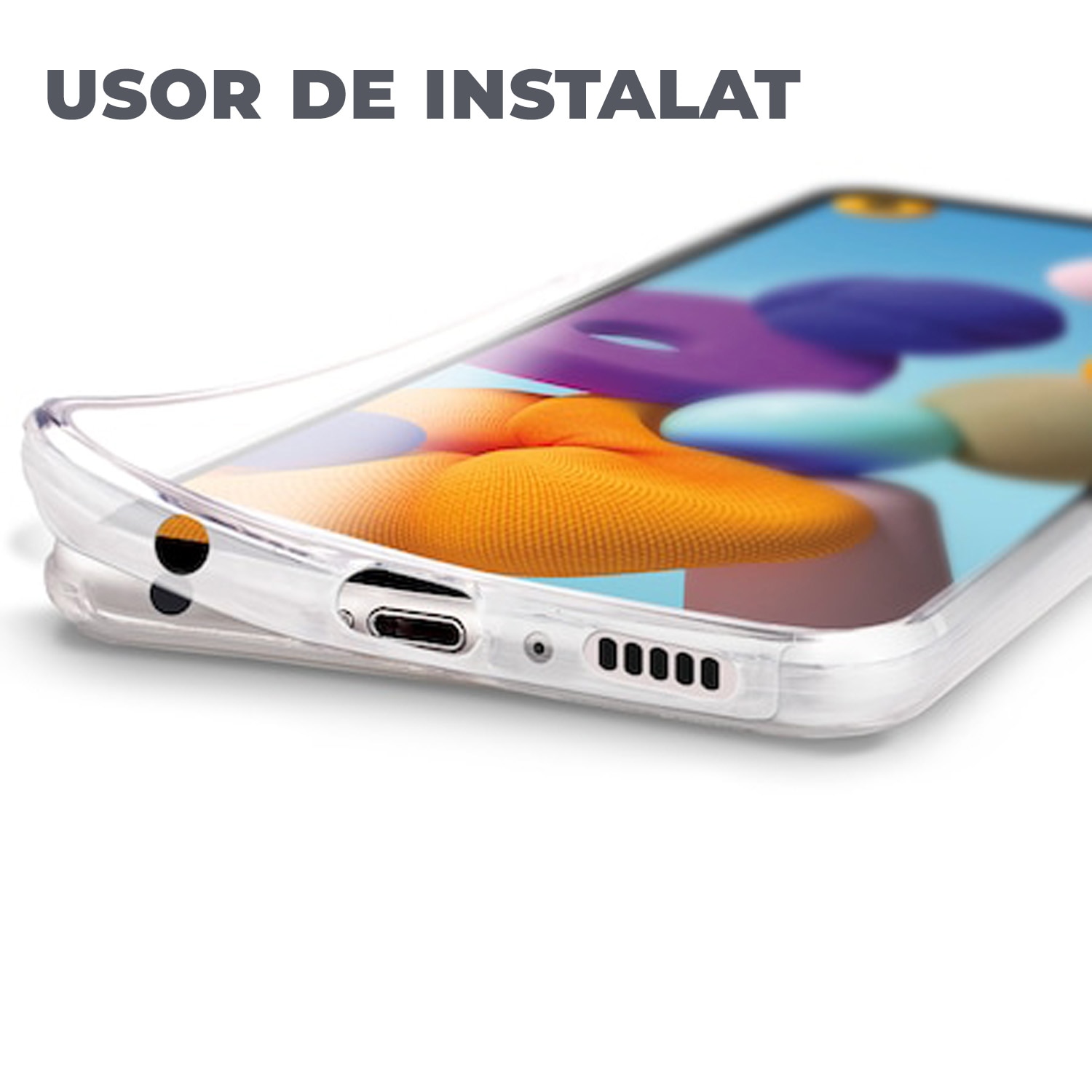 Husa Fata-Spate DaDen pentru Samsung A21S, Full Body 360°, Antisoc, Protectie completa, Transparenta