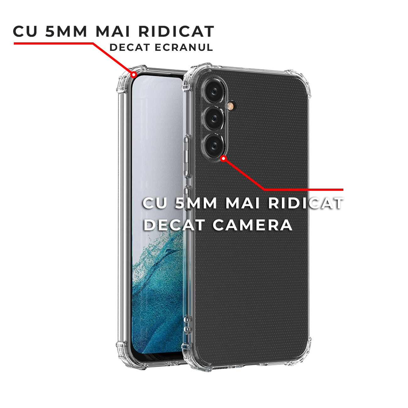 Husa pentru Samsung A35 5G DaDen® Antishock, Ultra Protection, Protectie colturi, Anti soc, Rezistenta la impact, Transparenta