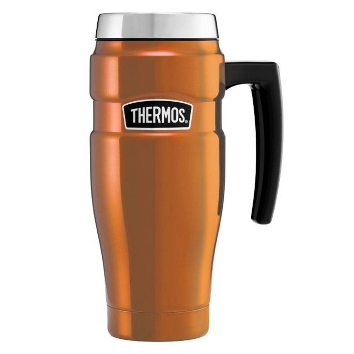 Cana termos cu maner, Thermos, Inox, 470ml, 20x8cm, Cupru