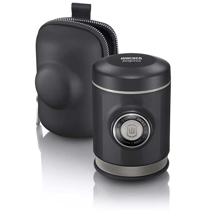 Espressor portabil, Wacaco, Otel inoxidabil, 10.5 cm, Negru