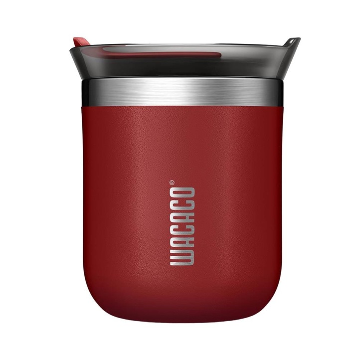 Termosz bögre, Wacaco, rozsdamentes acél, 180ml, 8x11cm, piros