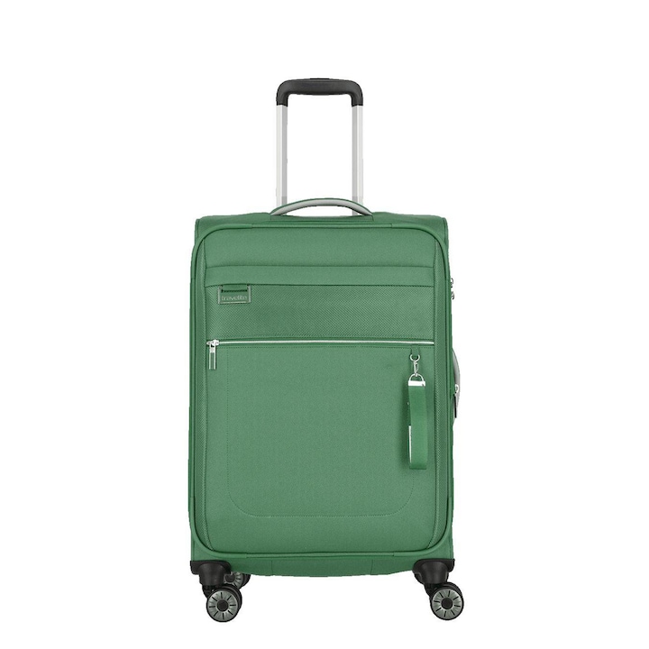 Среден разтегателен куфар, Travelite, Полиестер, 67x44x29CM, 61L, Зелен