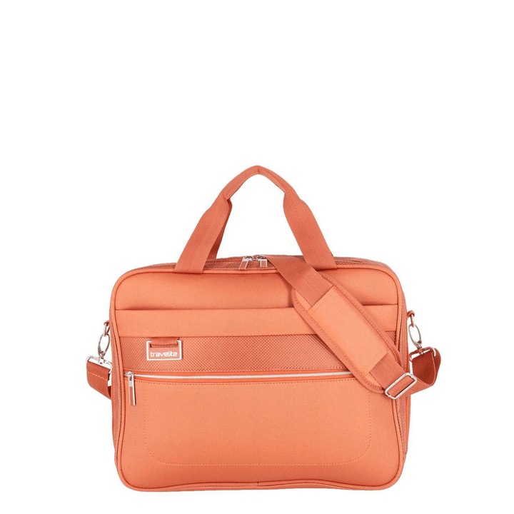 Geanta voiaj, Travelite, Poliester, Compartiment laptop 15.6", 16 l, 40 x 32 x 15 cm, Portocaliu
