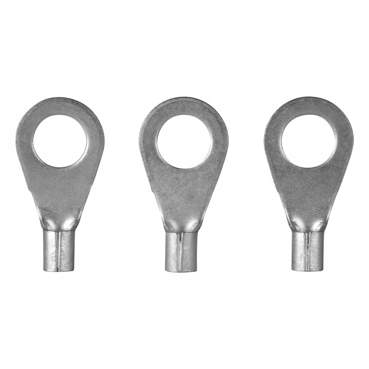 Set 100 x Cap de cablu inel pentru surub M6, Erko, Cupru, Sectiune transversala 2.5 mm2, Argintiu