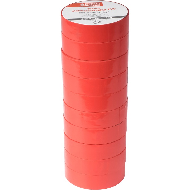 Banda izolatoare ERKO 15/10, Rosu, 10 buc