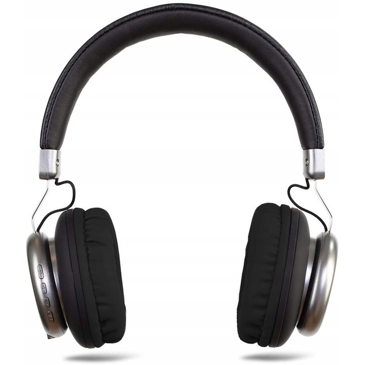 Vezeték nélküli fejhallgató, Bluetooth, 300 mAh, Fekete