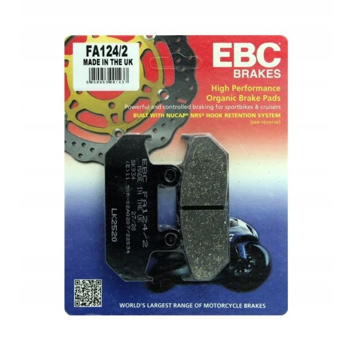 Set placute de frana FA124/2, EBC, Montare fata, Gri