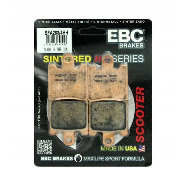 Set placute de frana pentru motocicleta SFA283/4HH, EBC, Montare fata, Bej