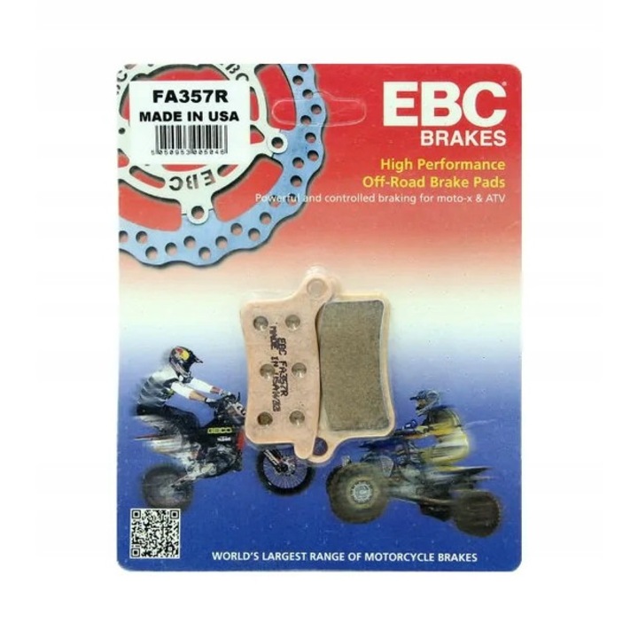 Set 2 placute frana, EBC, Pentru FA357R fata/spate