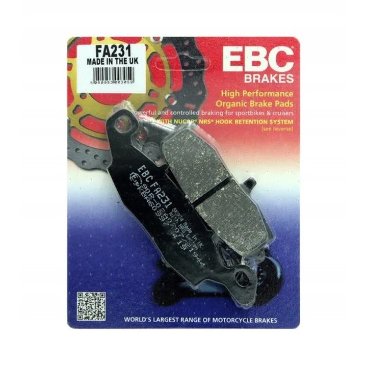 EBC, Első/hátsó fékbetét, Kawasaki/SuzukiCFMOTO-hoz, fekete