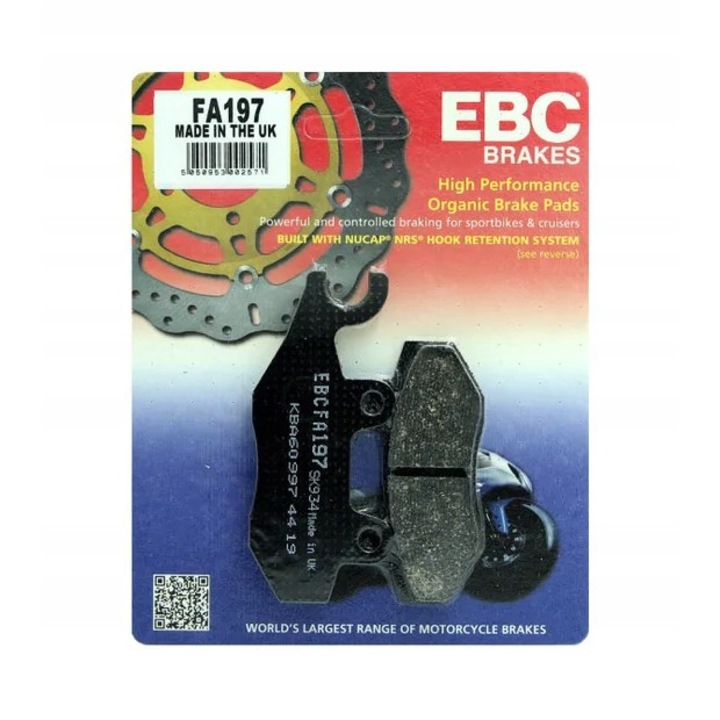 Első/hátsó fékbetétek, EBC, Kawasaki/Honda/Keeway/SFM modellekhez, Fekete