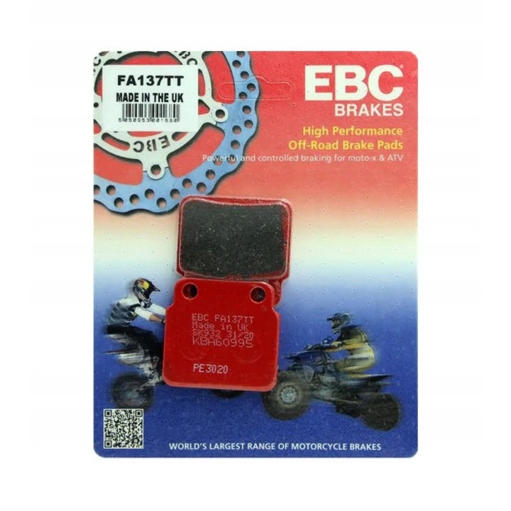 Set 2 placute frana, EBC, Pentru FA137TT spate