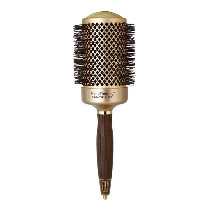 Professzionális hajkefe Olivia Garden Nano Thermic Ceramic, 64 mm, barna/arany
