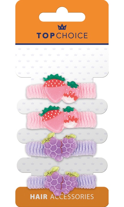 Комплект от 4 ластика за коса, Top Choice, Pink/Purple