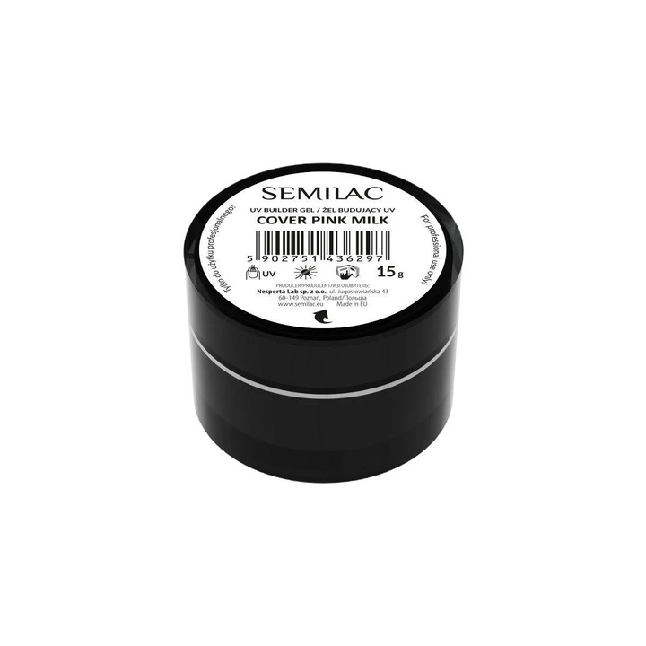 Építőipari gél, félig lakkozott, világos rózsaszín, 15 g