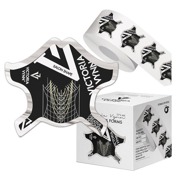 Rola cu 100 de sabloane pentru extensii de unghii, Victoria VYNN, Negru