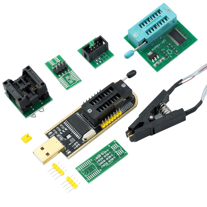 Set EEPROM si programator Flash pe CH341A, USB, 5 V
