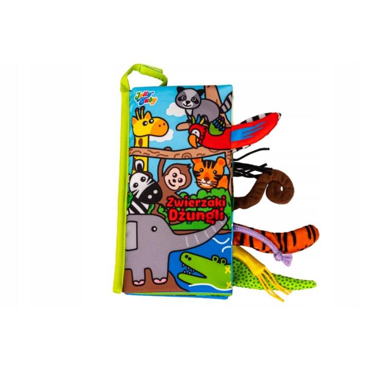 Играчка книжка с животни, Jolly Baby, велкро, 22 x 4 x 15 см, многоцветна, + 0-3 месеца
