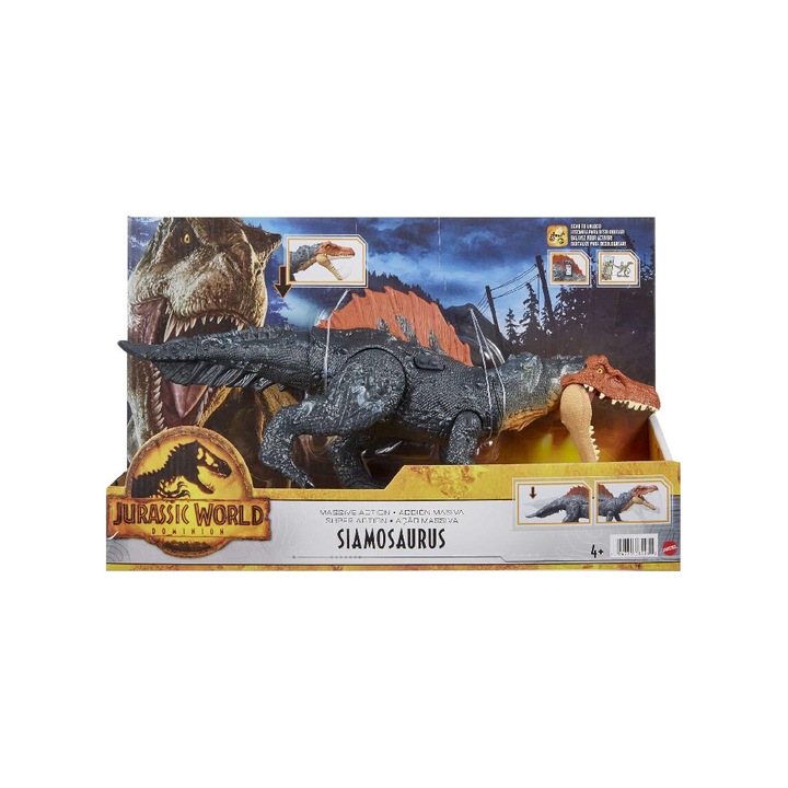 Mattel Jurassic World Siamosaurus figura, 4 éves kortól, többszínű