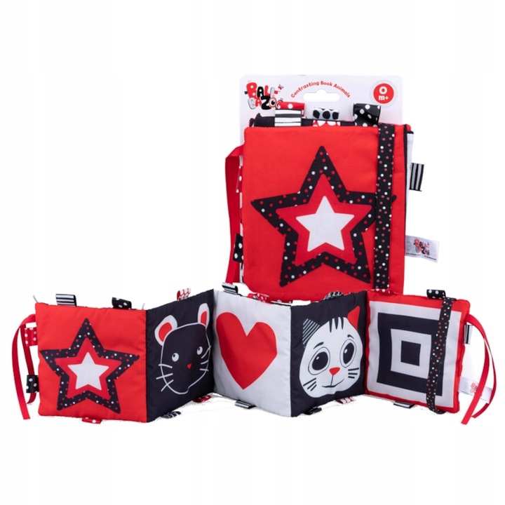 Бебешка играчка, Dumel, Balibazoo, Тип висяща книга, 0 месеца+, Червен/Черен