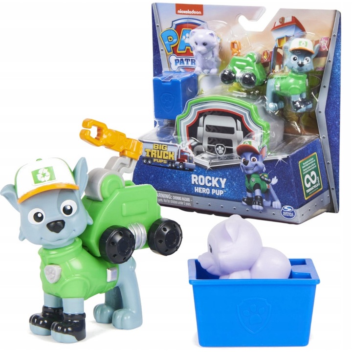 Set figurine Paw Patrol - Rocky, Spin Master, 3 ani+, Multicolor