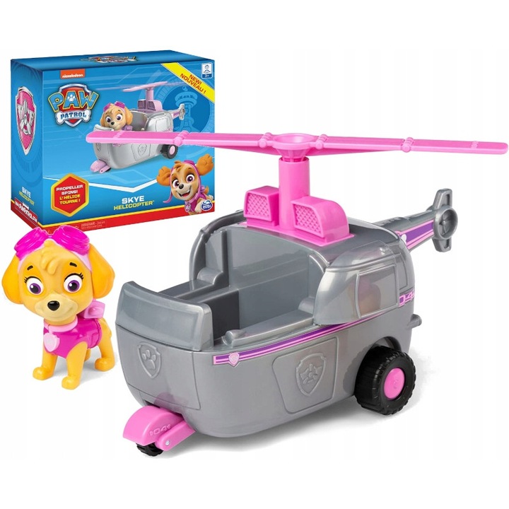 Set figurina si elicopter Paw Patrol - Skye, Spin Master, 3 ani+, Multicolor