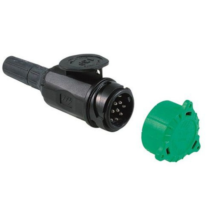 Адаптер за гнездо за ремарке за кола Menbers, пластмаса, черно/зелено