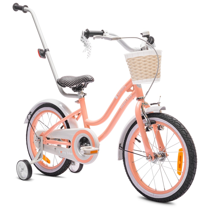 Детско колело за момичета 16 инча, 4 - 6 години Heart Bike apricot