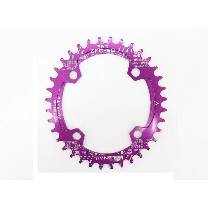 Foaie angrenaj ovala, Snail, Narrow-Wide, BCD 104 mm, mov, 36 dinti