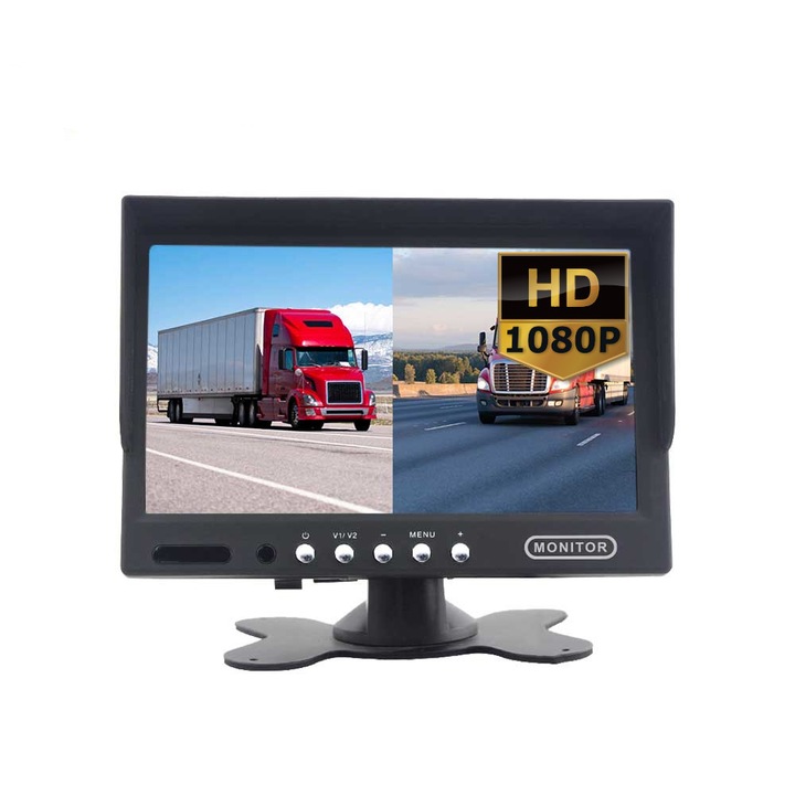 Monitor camera auto AHD, Expert Pro, Display LCD, 4-PIN, 2 canale, 7 inch, Negru