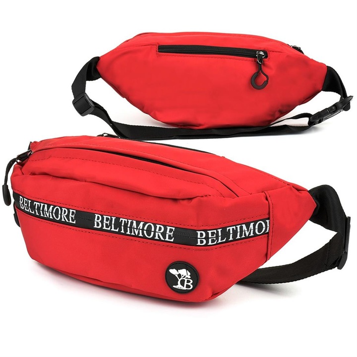 Мъжка водоустойчива чанта Baltimore Естествена кожа Червена/Черна