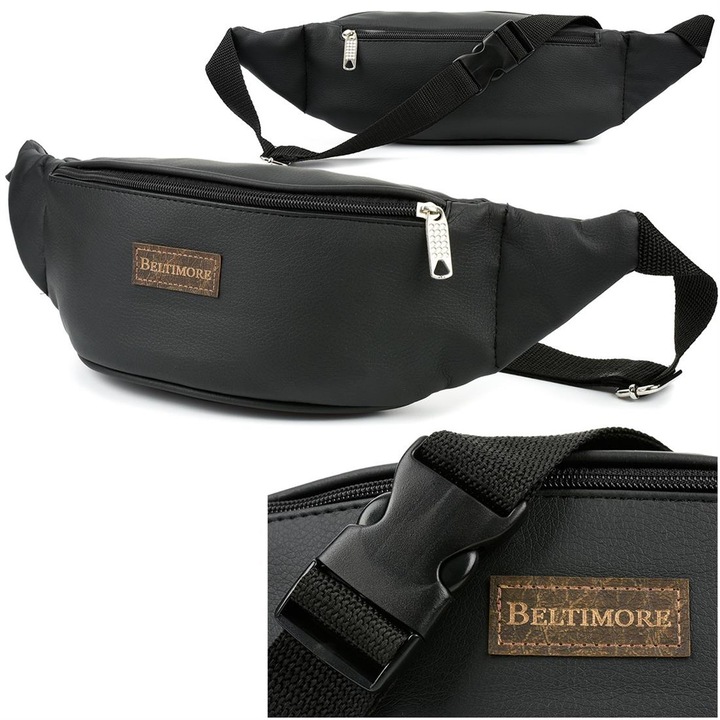 Sporttáska, Beltimore, Ökológiai bőr, Fekete