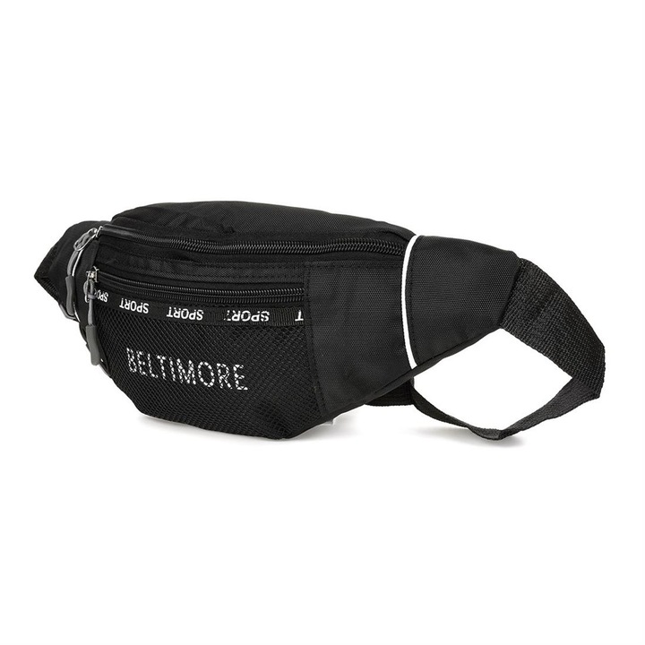 Férfi táska, Baltimore, Textil, Fekete/fehér