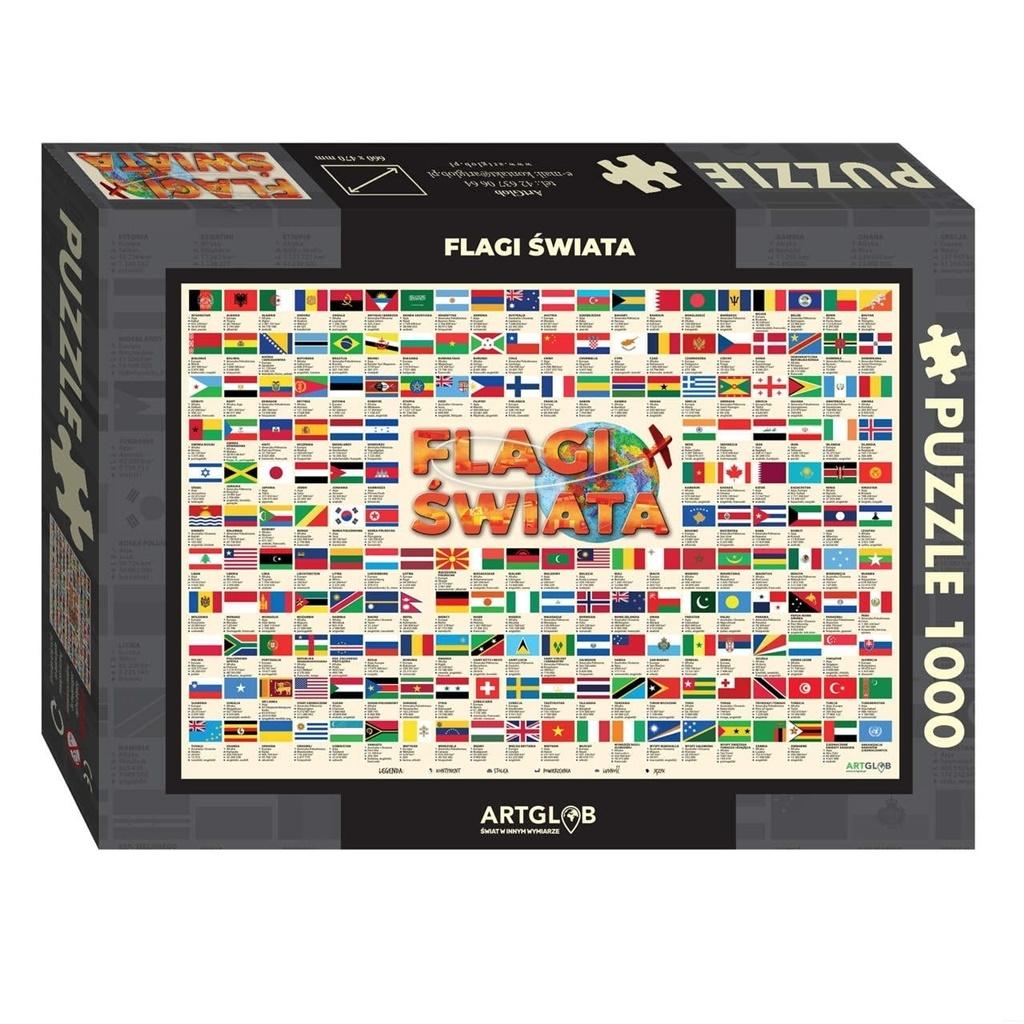 Puzzle, Artglob, Steaguri ale lumii, 1000 piese, Carton, Multicolor