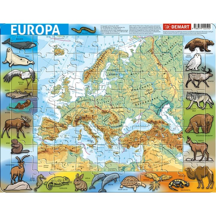 Puzzle clasic, Demart, Carton, 72 de piese
