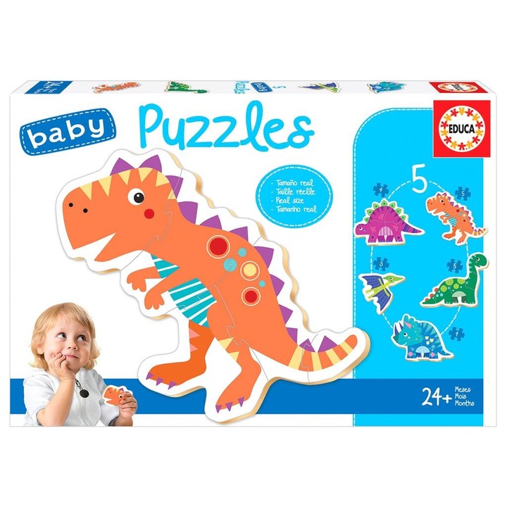 Puzzle Dinozauri, Educa, Carton, 35 piese