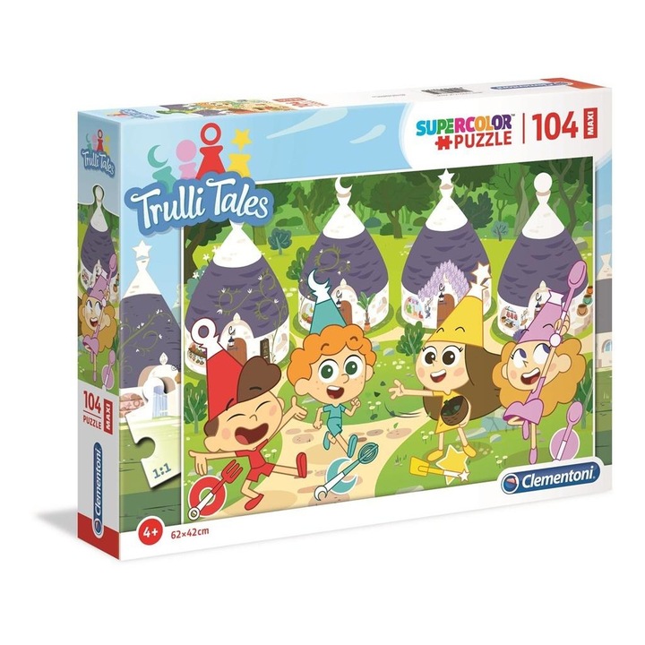 Trulli Tales maxi puzzle, Clementoni, 62 x 42 cm, 104 darab