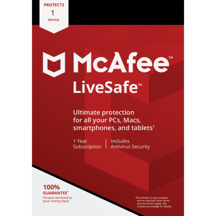 Licenta 2024 pentru McAfee LiveSafe - 1-AN / 1 Dispozitive