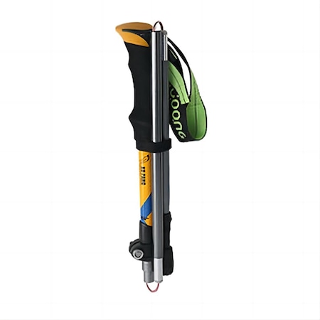 Bat pentru trekking, AEWOYAD, portabil, lungime relabila 110-130 cm, din aluminiu, Galben