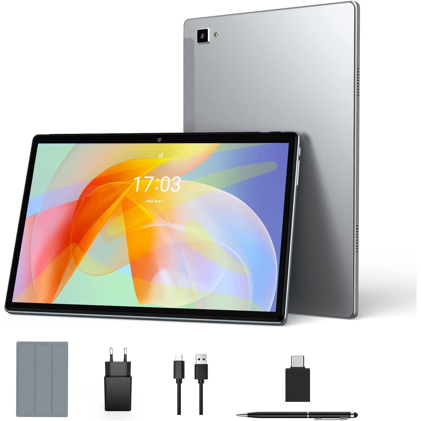 Tableta SIMPLORI K18 de 10 inchi, Android 11, 4GB RAM, 64GB ROM, Quad Core,  WiFi, Bluetooth, Albastru 