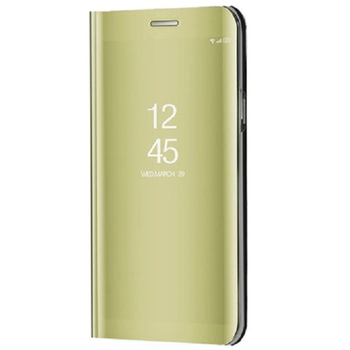 Huawei Honor 9X Pro, калъф със странично отваряне, индикатор за повикване, Smart View Cover, златен (афтърмаркет) (95680)