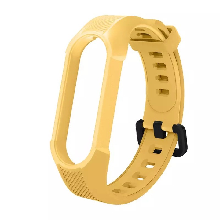 Силиконова каишка, Съвместима с Xiaomi Mi Band 7/6/5, Amazfit Band 5, Жълт