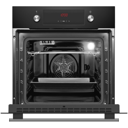 Cuptor incorporabil Hansa BOES68461, Electric, 62 l, SteamCleaning, 8 programe, Grill, Coolfront, Timer, Clasa A, Negru