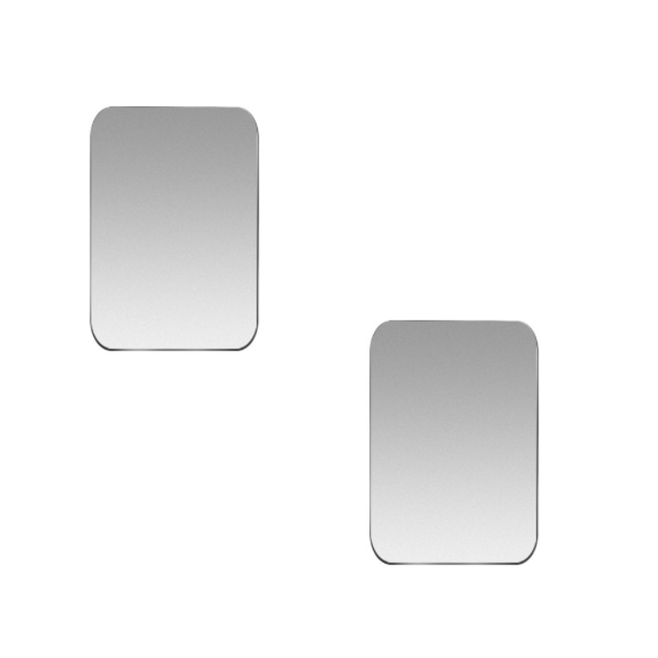 Set 2 Placute Metalice Autoadezive pentru Telefon sau Tableta pentru Prindere pe Suport Magnetic Argintiu 5,7 x 4 cm G Glixicom®