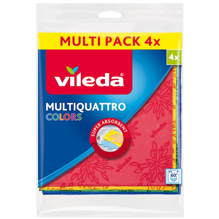 Универсални кърпи Vileda Multiquatro Colours, 4 броя