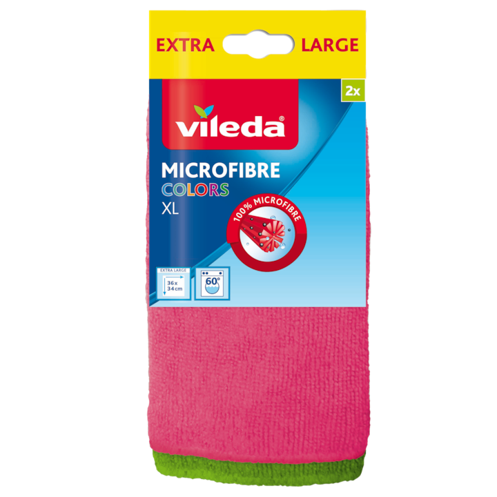 Laveta microfibra colours XL, Vileda, 2 bucati