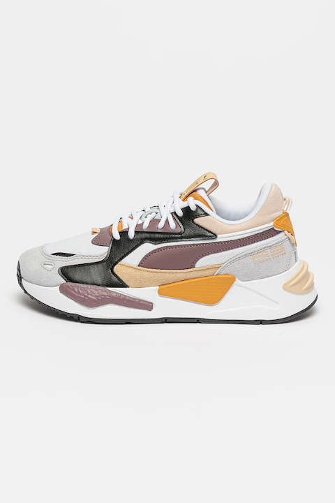 Puma, Спортни обувки RS-Z Reinvent с контраст, Бял/Коняк кафяв/Черен